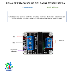 MÓDULO RELE DE ESTADO SÓLIDO DE UN CANAL 5V CON FUSIBLE SSR 250V 2A MÓDULO RELE DE ESTADO SÓLIDO DE UN CANAL 5V CON FUSIBLE SSR 250V 2A