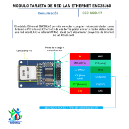 MÓDULO DE TARJETA DE RED LAN ETHERNET ENC28J60 MÓDULO DE TARJETA DE RED LAN ETHERNET ENC28J60