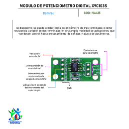 MODULO DE POTENCIOMETRO DIGITAL X9C103S MODULO DE POTENCIOMETRO DIGITAL X9C103S