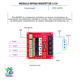 MODULO IRF540 MOSFET DE 4 CANAL MODULO IRF540 MOSFET DE 4 CANAL
