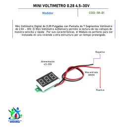MINI VOLTÍMETRO 0.28 PULGADAS 4.5-30V MINI VOLTÍMETRO 0.28 PULGADAS 4.5-30V