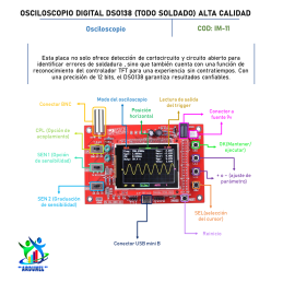 OSCILOSCOPIO DIGITAL DSO138 (TODO SOLDADO) ALTA CALIDAD OSCILOSCOPIO DIGITAL DSO138 (TODO SOLDADO) ALTA CALIDAD