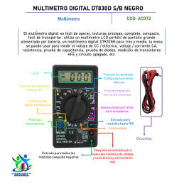 MULTÍMETRO DIGITAL DT830D S/B NEGRO MULTÍMETRO DIGITAL DT830D S/B NEGRO