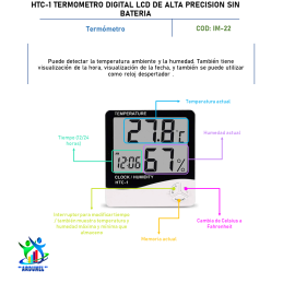 HTC-1 TERMÓMETRO DIGITAL LCD DE ALTA PRECISIÓN S/BATERIA HTC-1 TERMÓMETRO DIGITAL LCD DE ALTA PRECISIÓN S/BATERIA