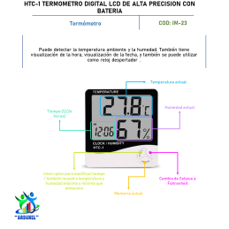 HTC-1 TERMÓMETRO DIGITAL LCD DE ALTA PRECISIÓN (CON BATERIA) HTC-1 TERMÓMETRO DIGITAL LCD DE ALTA PRECISIÓN (CON BATERIA)