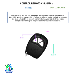 CONTROL REMOTO 433,92 MHZ CONTROL REMOTO 433,92 MHZ