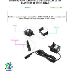 BOMBA DE AGUA SUMERGIBLE SIN ESCOBILLAS ULTRA SILENCIOSA DC 12V 3M 240L/H BOMBA DE AGUA SUMERGIBLE SIN ESCOBILLAS ULTRA SILENCIOSA DC 12V 3M 240L/H