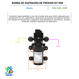 BOMBA DE DIAFRAGMA DE PRESIÓN 12V 70W BOMBA DE DIAFRAGMA DE PRESIÓN 12V 70W