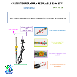 CAUTIN TEMPERATURA AJUSTABLE 220V IRON PUNTA DE PLATA CAUTIN TEMPERATURA AJUSTABLE 220V IRON PUNTA DE PLATA