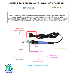 CAUTIN REGULABLE 60W 110-240V (ALTA CALIDAD) CAUTIN REGULABLE 60W 110-240V (ALTA CALIDAD)