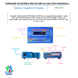 CARGADOR DE BATERÍA IMAX B6 80W 6A CON XT60 (UNIVERSAL) CARGADOR DE BATERÍA IMAX B6 80W 6A CON XT60 (UNIVERSAL)