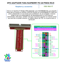 GPIO ADAPTADOR PARA RASPBERRY PI3 (40 PINES) ROJO GPIO ADAPTADOR PARA RASPBERRY PI3 (40 PINES) ROJO