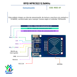 MODULO RFID 13.56MHZ RC522 MFRC522 (ALTA CALIDAD) MODULO RFID 13.56MHZ RC522 MFRC522 (ALTA CALIDAD)