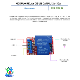 MÓDULO RELAY DE 1 CANAL 12V 30A DE PODER MÓDULO RELAY DE 1 CANAL 12V 30A DE PODER