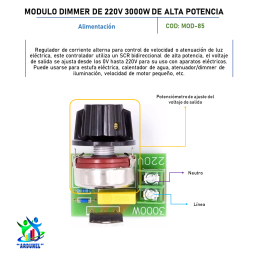 MÓDULO DIMMER 220V 3000W DE ALTA POTENCIA MÓDULO DIMMER 220V 3000W DE ALTA POTENCIA