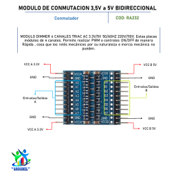 MÓDULO DE CONMUTACIÓN 3,5V A 5V BIDIRECCIONAL MÓDULO DE CONMUTACIÓN 3,5V A 5V BIDIRECCIONAL