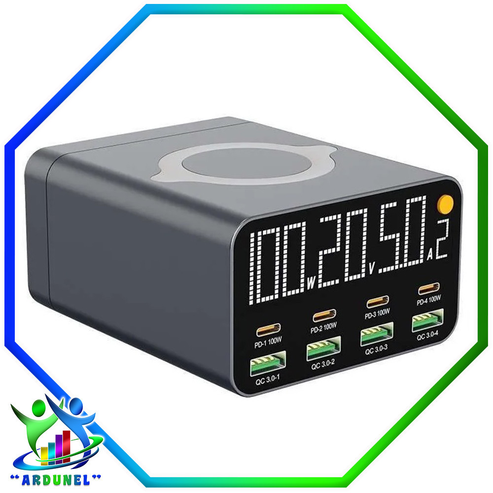 CARGADOR MULTIFUNCIONAL INALAMBRICO  WLX-M1 DE 8 PUERTO USB 100W CARGADOR MULTIFUNCIONAL INALAMBRICO  WLX-M1 DE 8 PUERTO USB 100W