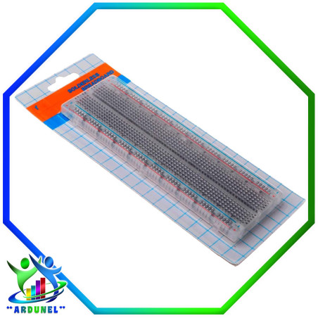 PROTOBOARD TRANSPARENTE SOLDERLESS DE 830 PTS. (ALTA CALIDAD)