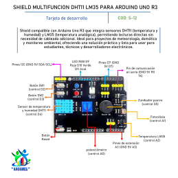 SHIELD MULTIFUNCION DHT11 LM35 PARA ARDUINO UNO R3