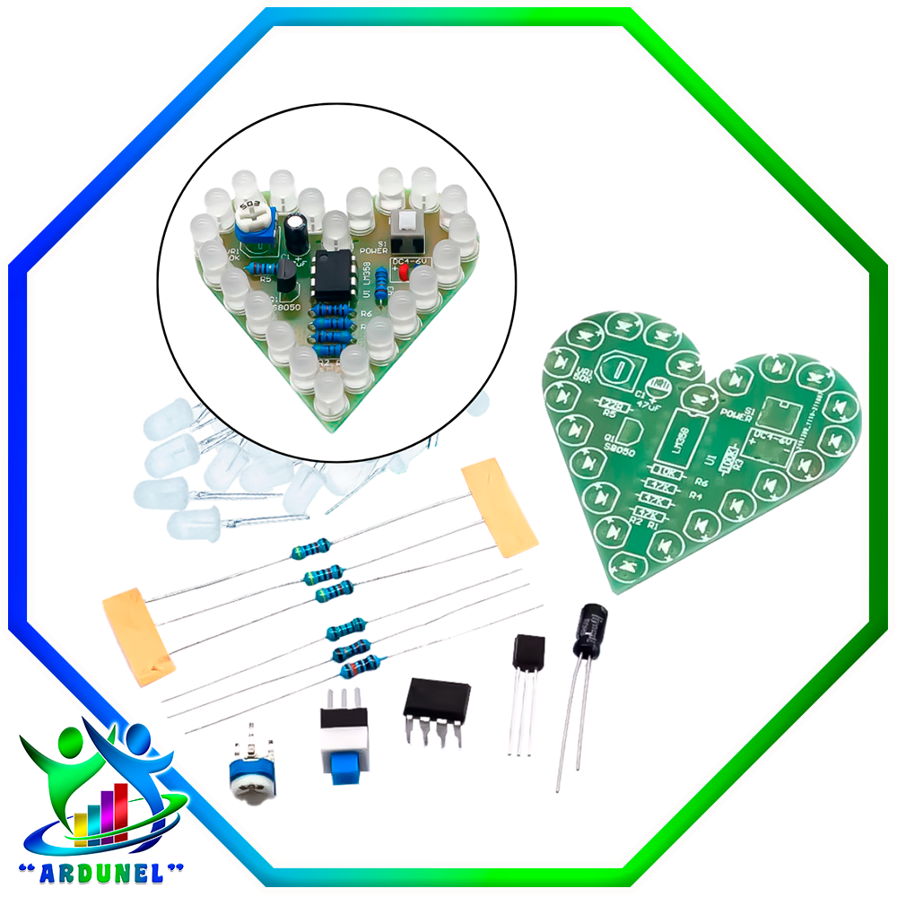 KIT DE BRICOLAJE CON LUZ LED EN FORMA DE CORAZON LM358